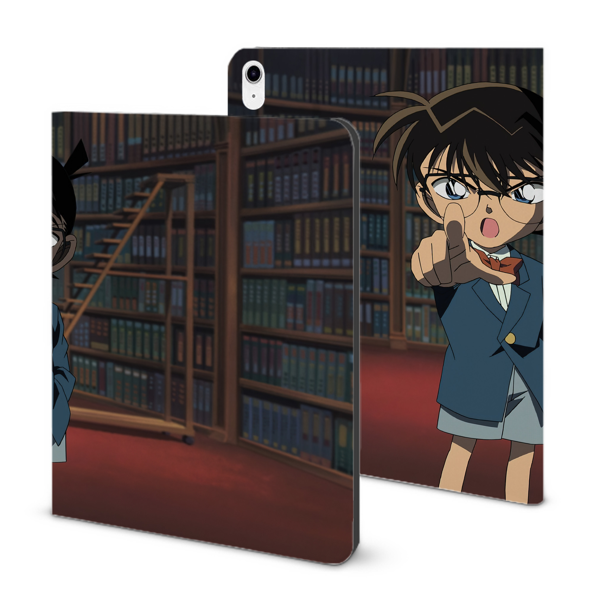 （画像用） 名探偵コナン Detective Conan IPad ケース ブック型 PUレザー TPU 耐衝撃 軽量 薄型 ペン収納なし 全面保護 IPad 各モデル対応